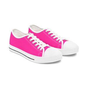 Hot Pink Women's Low Top Sneakers — Bright Casual Canvas Shoes