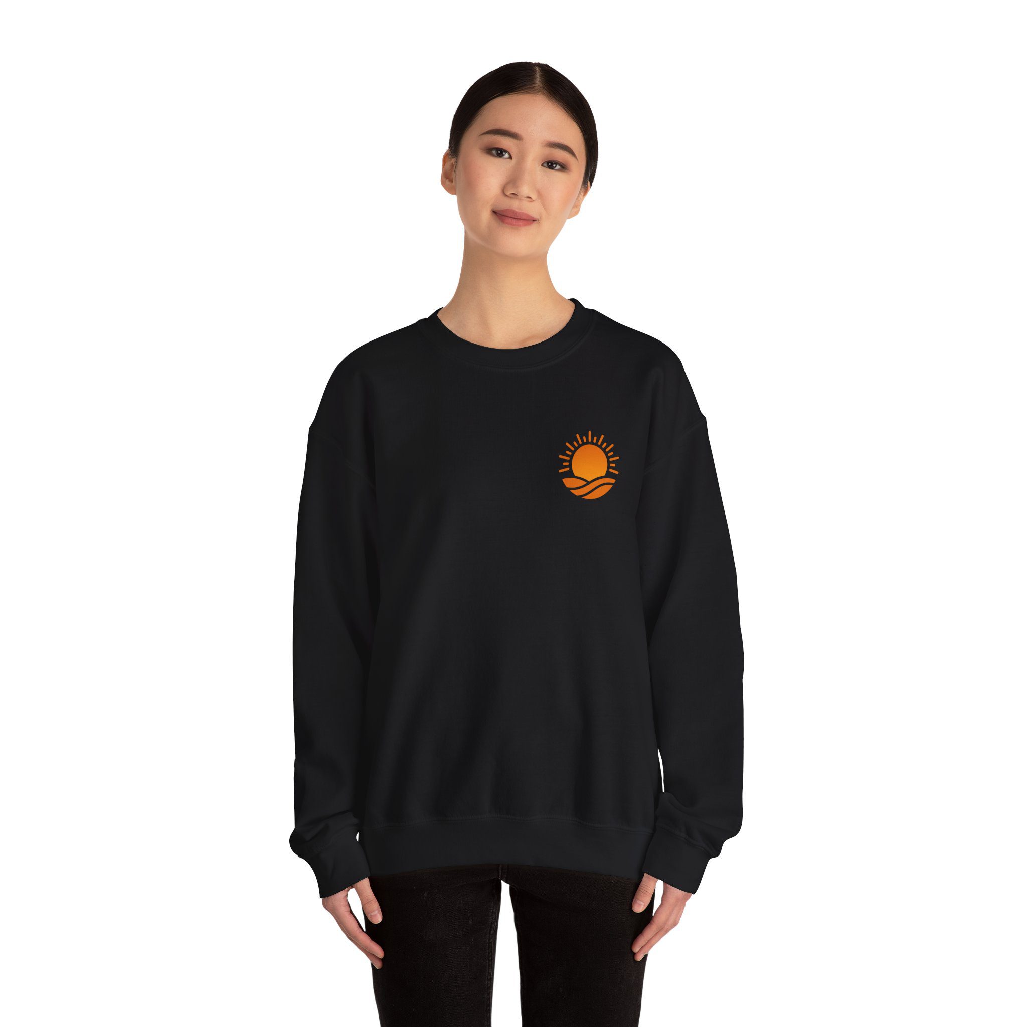Solaris Crewneck Sweatshirt — Small Orange Solaris Logo - Image 12