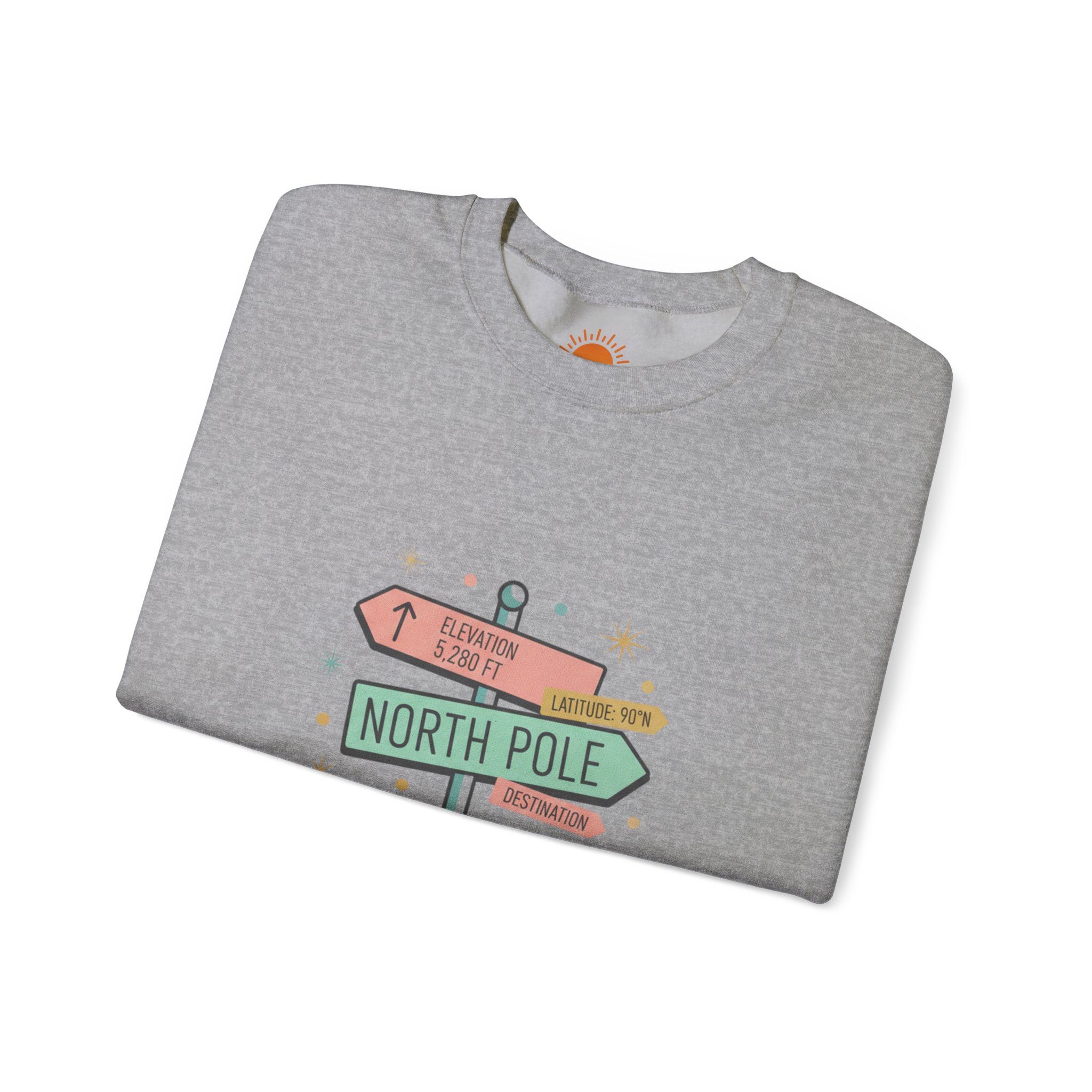 North Pole Sign Sweatshirt | mid century Christmas, retro holiday sign - Image 15