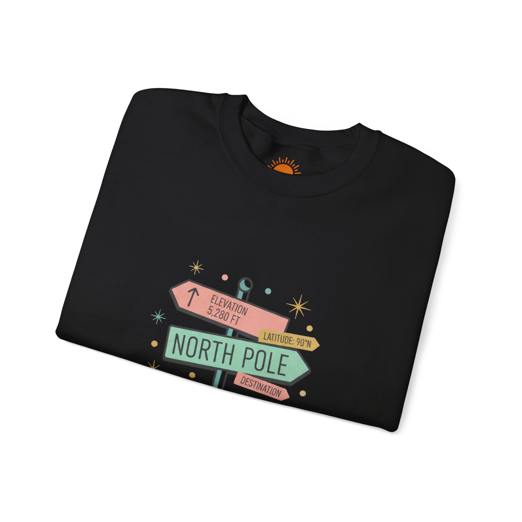 North Pole Sign Sweatshirt | mid century Christmas, retro holiday sign - Image 7
