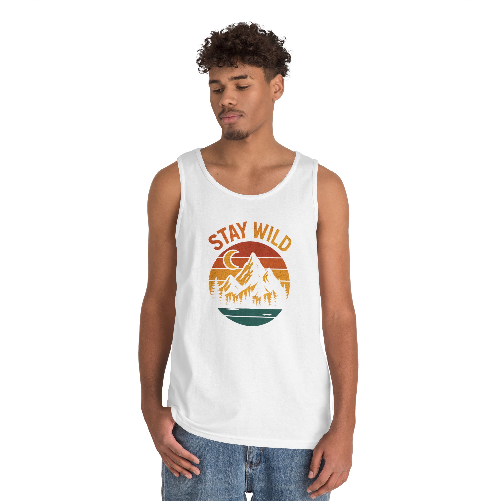 Stay Wild Mountain Graphic Tank Top — Retro Outdoor Adventure Tee - Image 4