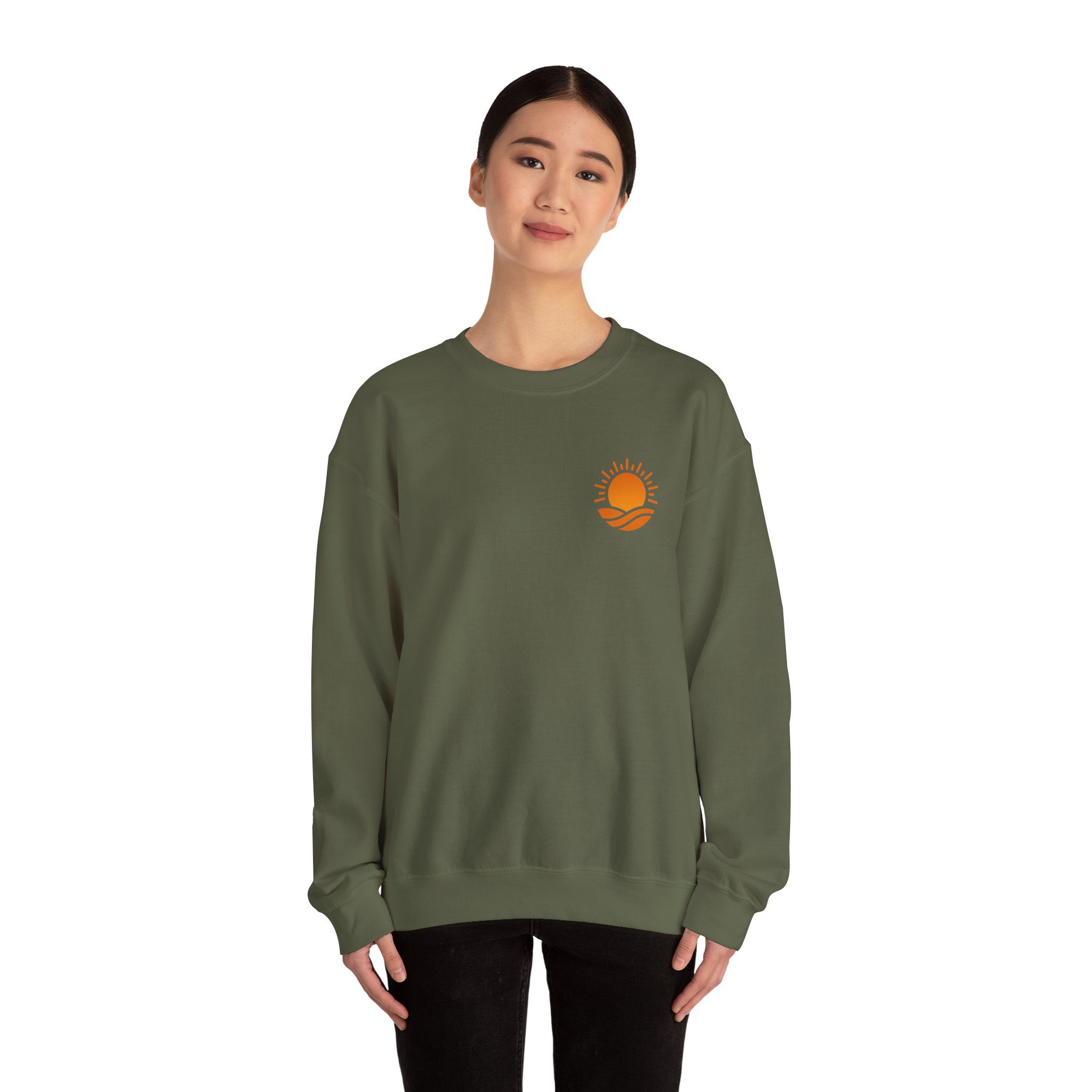 Solaris Crewneck Sweatshirt — Small Orange Solaris Logo - Image 20