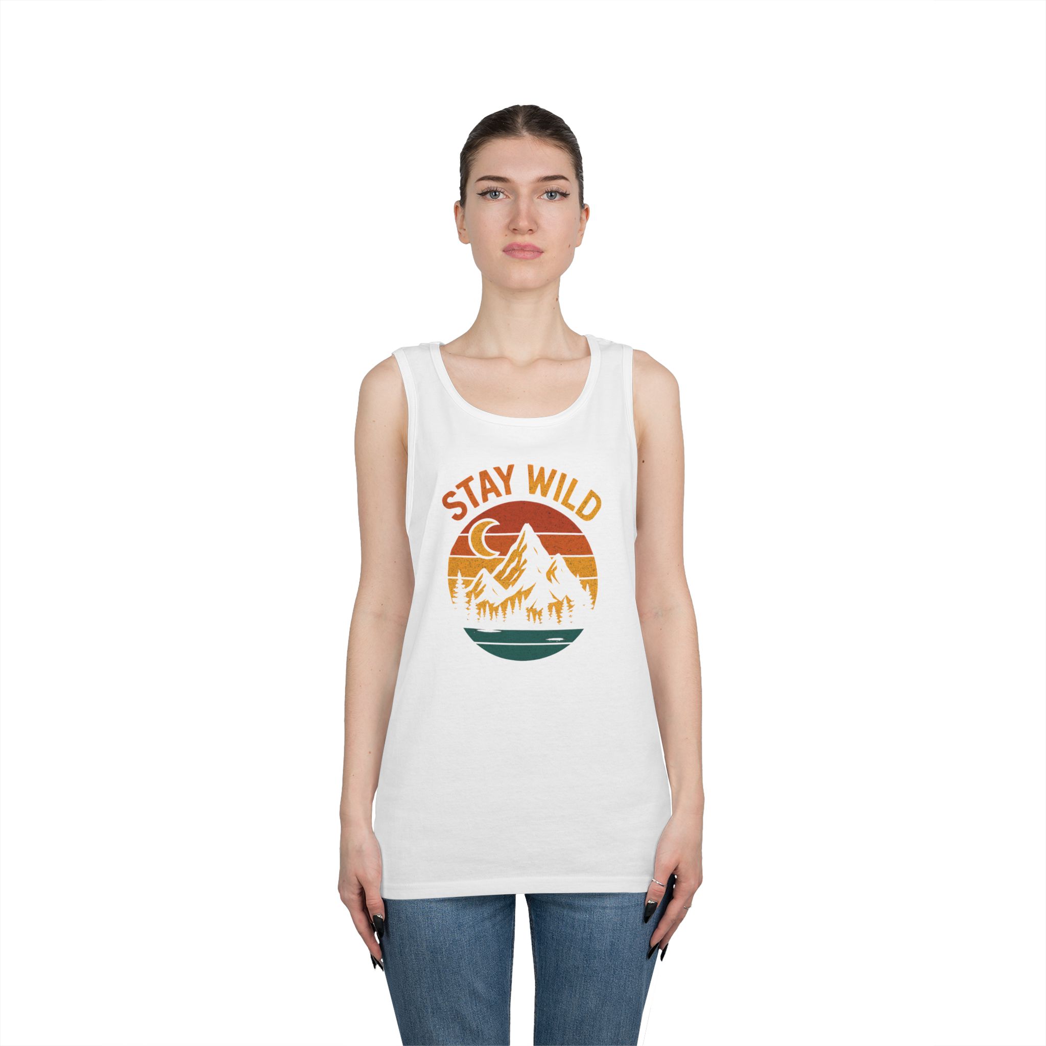 Stay Wild Mountain Graphic Tank Top — Retro Outdoor Adventure Tee - Image 3