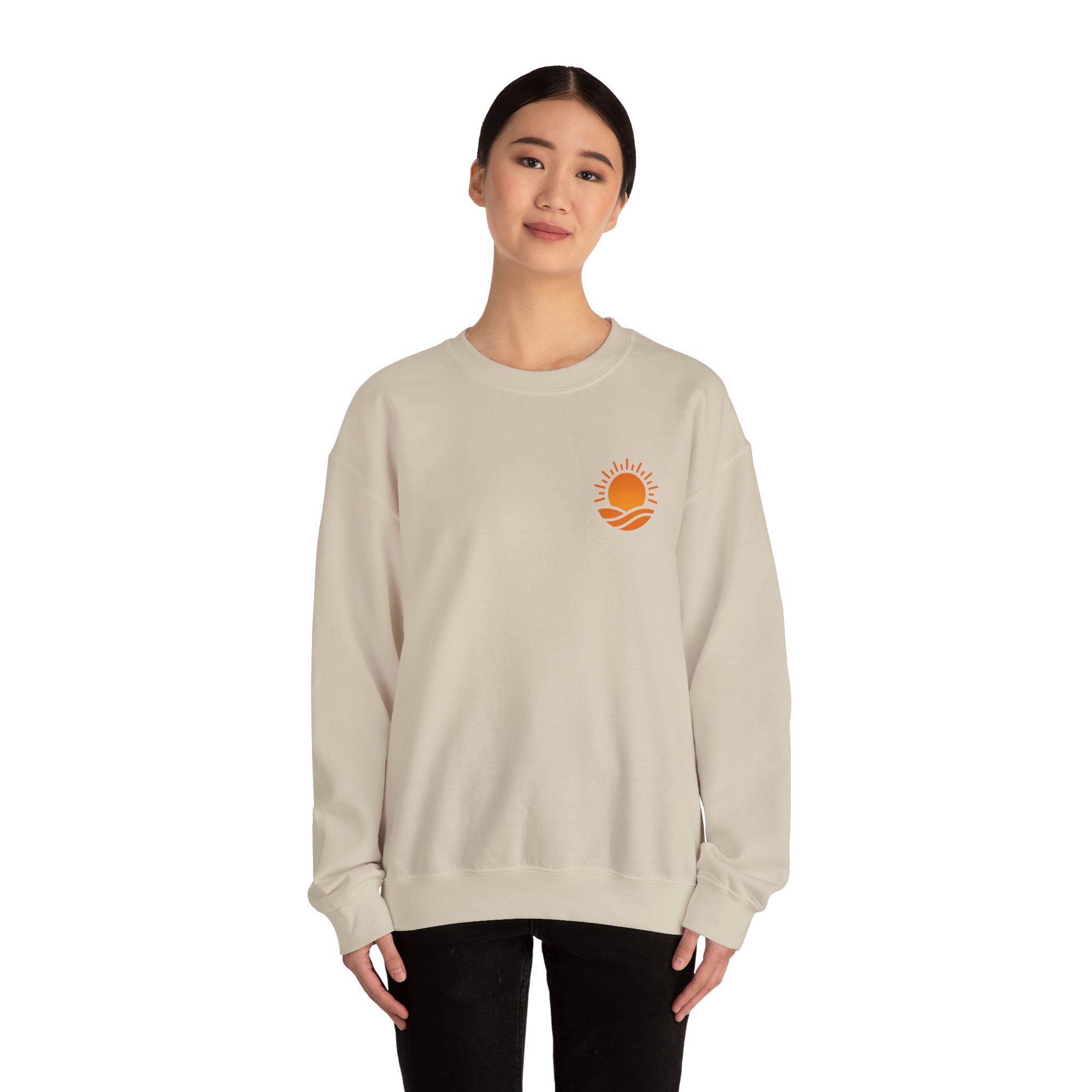 Solaris Crewneck Sweatshirt — Small Orange Solaris Logo - Image 16