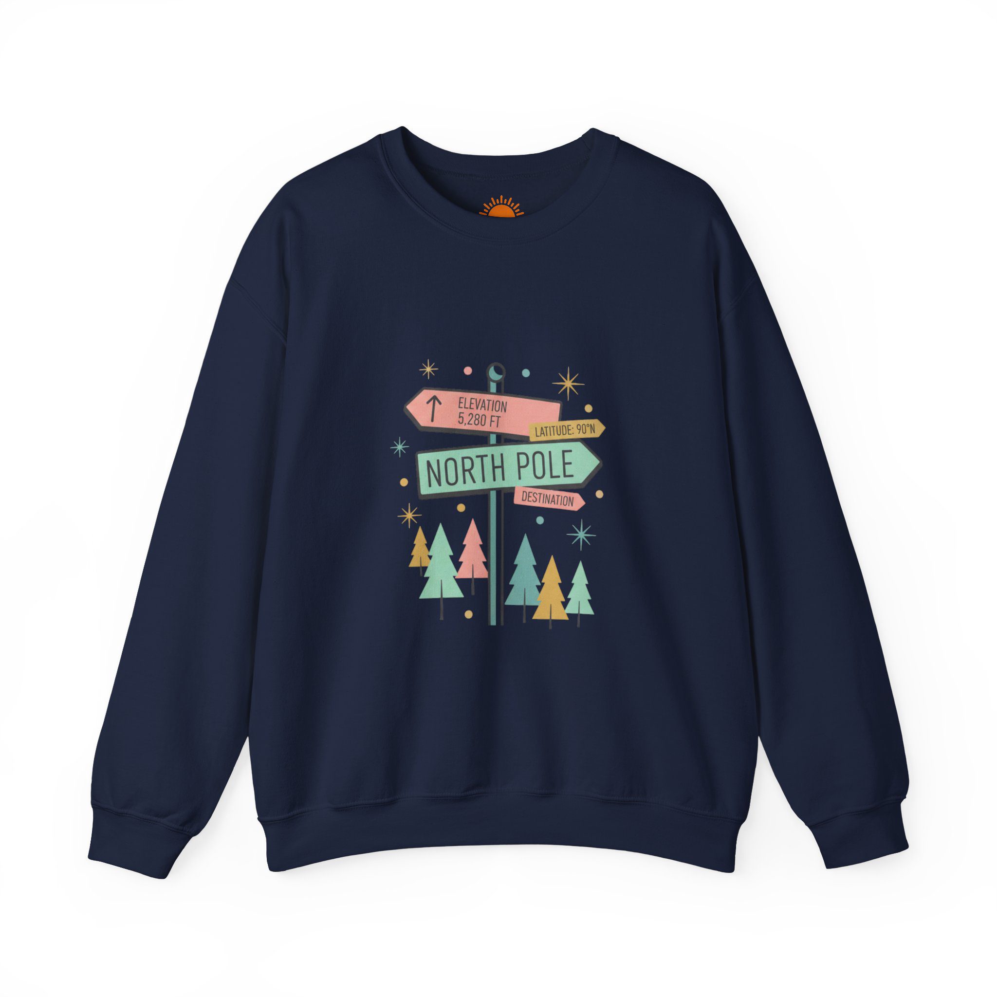 North Pole Sign Sweatshirt | mid century Christmas, retro holiday sign