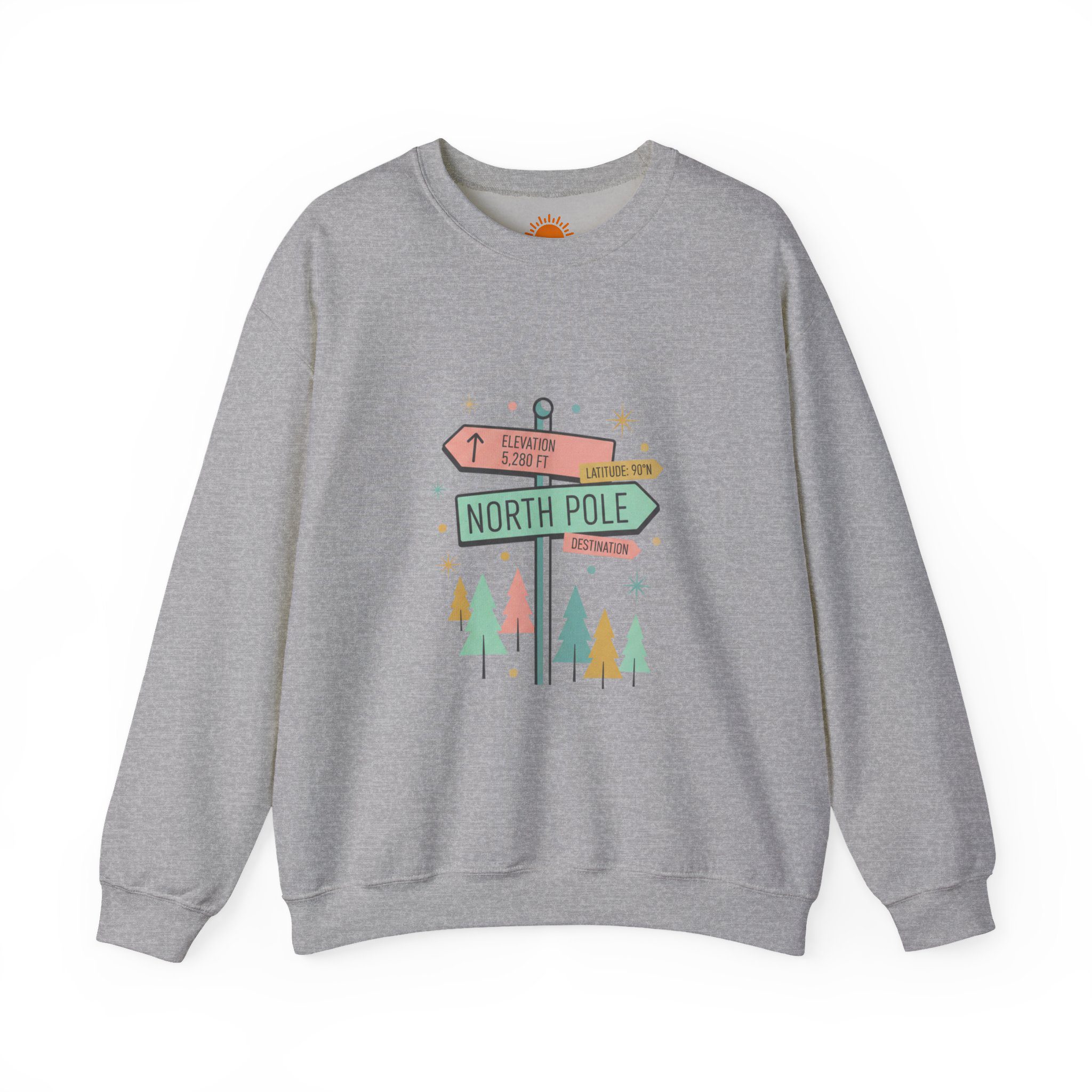 North Pole Sign Sweatshirt | mid century Christmas, retro holiday sign - Image 13