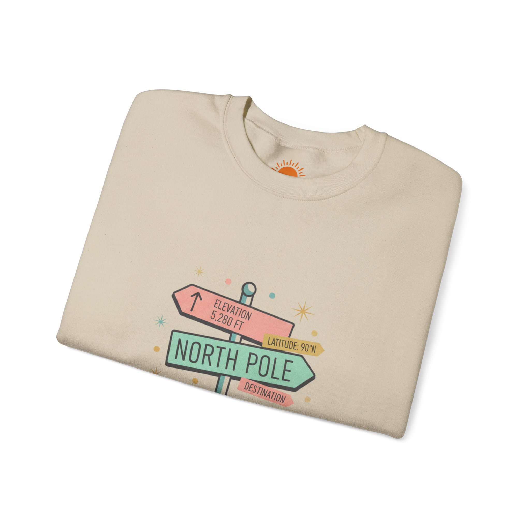 North Pole Sign Sweatshirt | mid century Christmas, retro holiday sign - Image 11