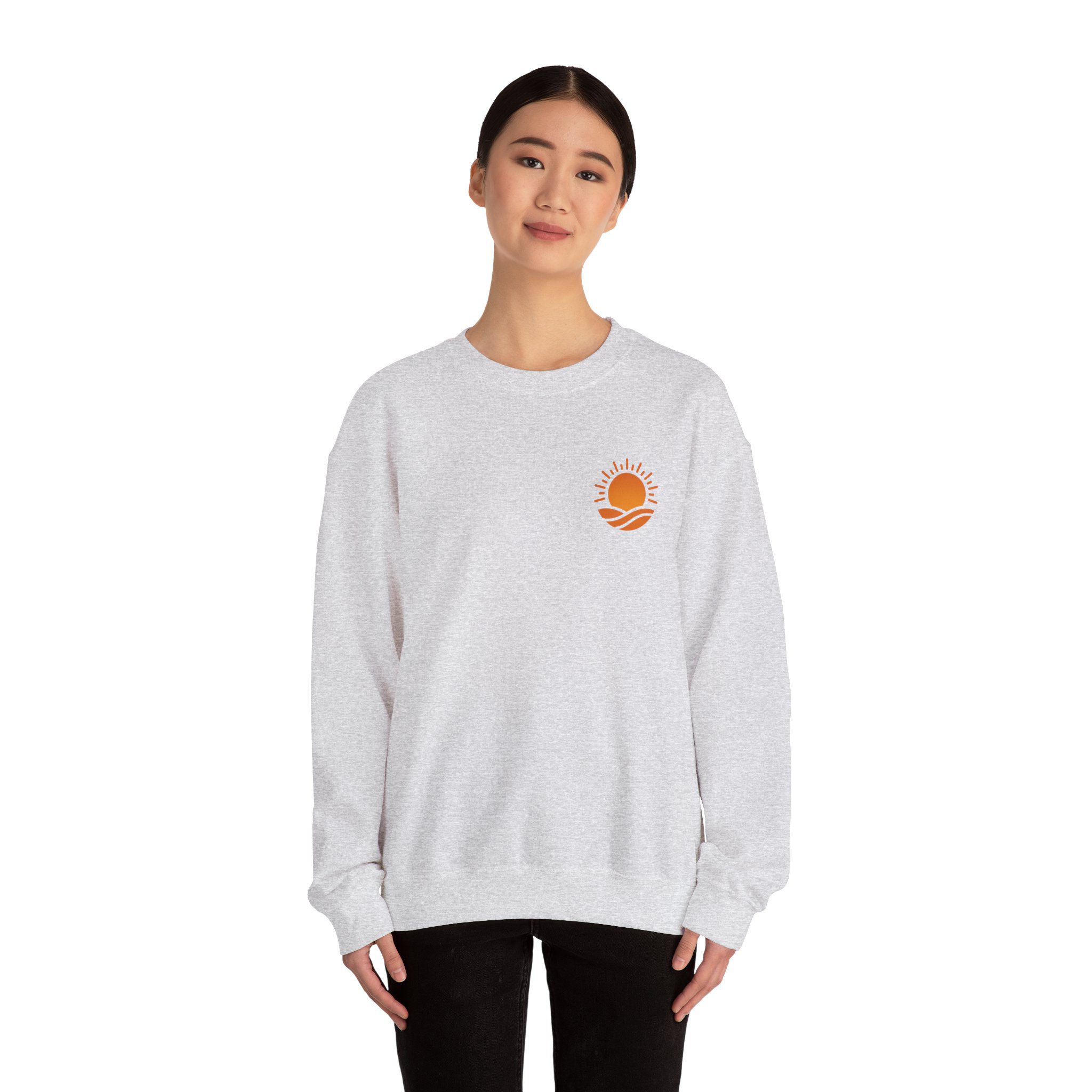 Solaris Crewneck Sweatshirt — Small Orange Solaris Logo - Image 8