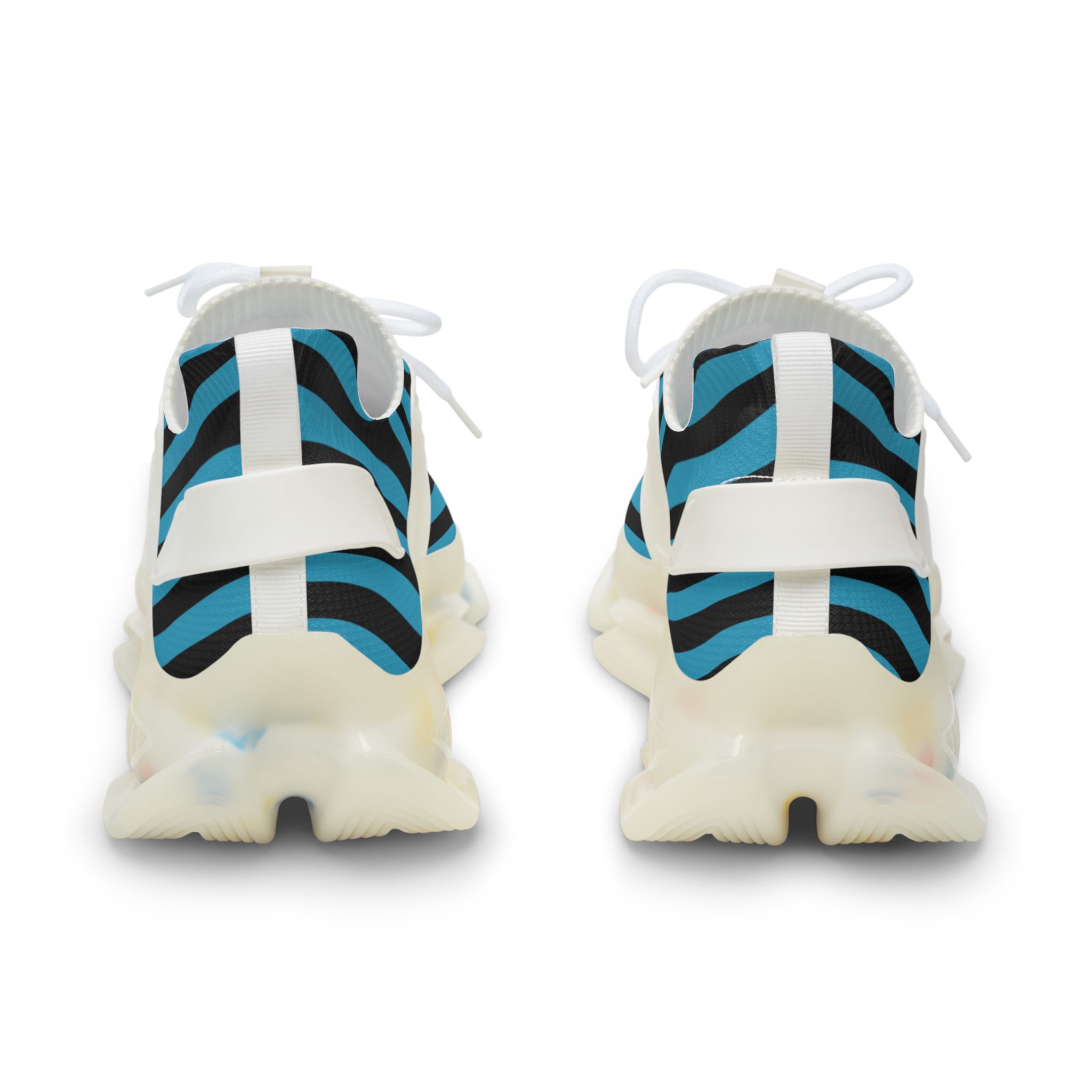 Men's Blue & Black Striped Mesh Sneakers — Lightweight Athletic Shoes - Image 3