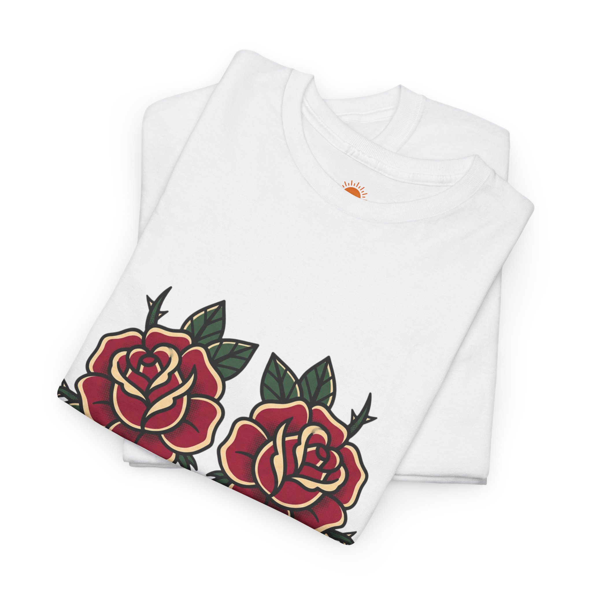 Roses Graphic Tee — Vintage Red Rose Tattoo Shirt - Image 8