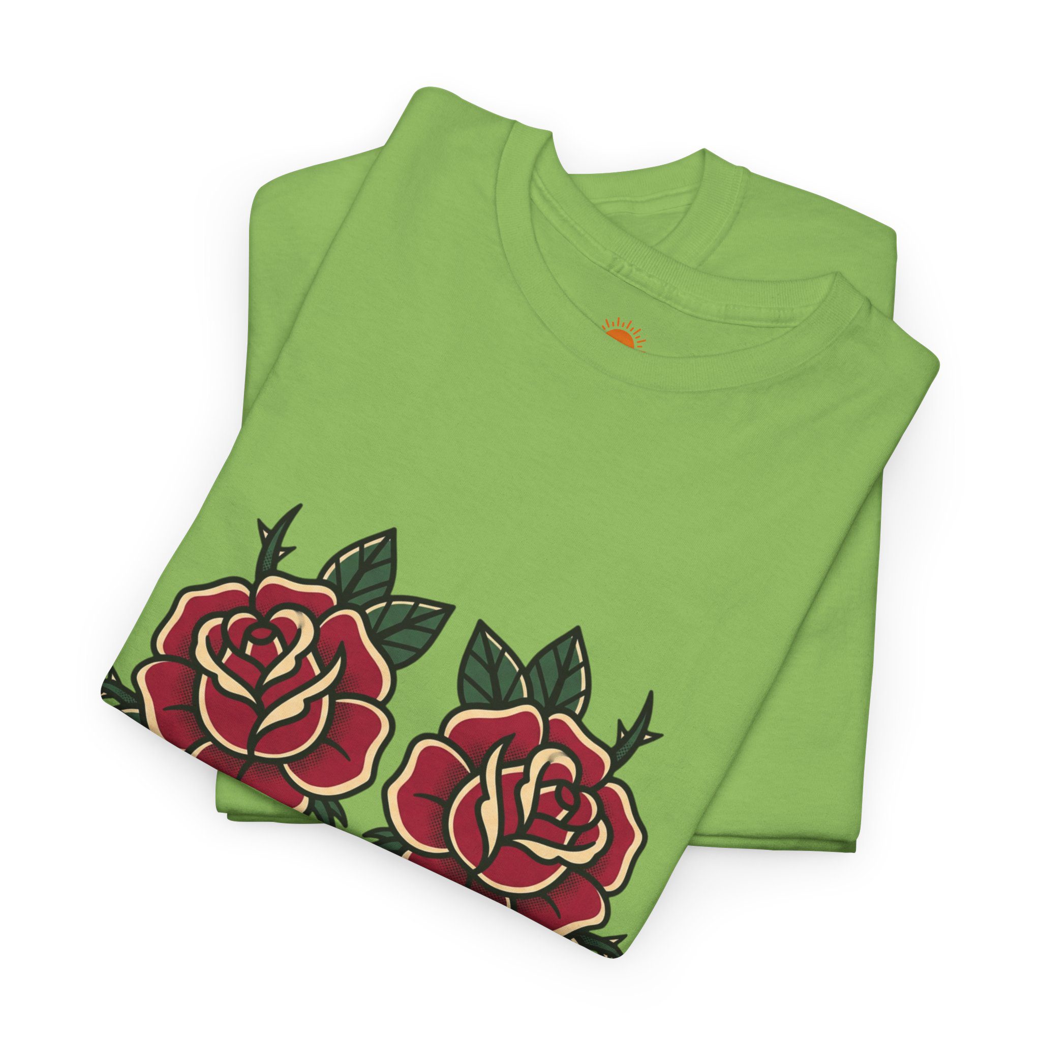 Roses Graphic Tee — Vintage Red Rose Tattoo Shirt - Image 14