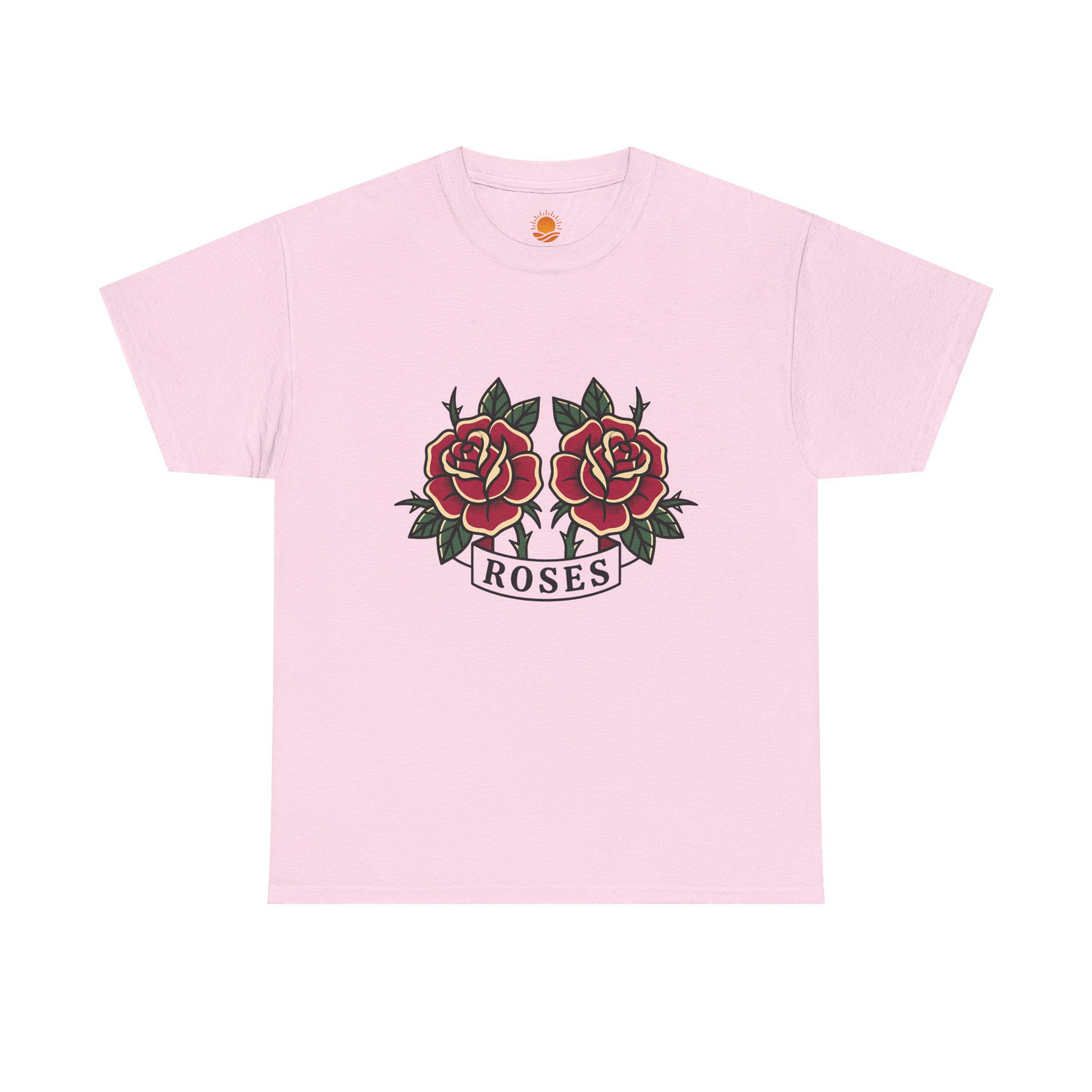 Roses Graphic Tee — Vintage Red Rose Tattoo Shirt