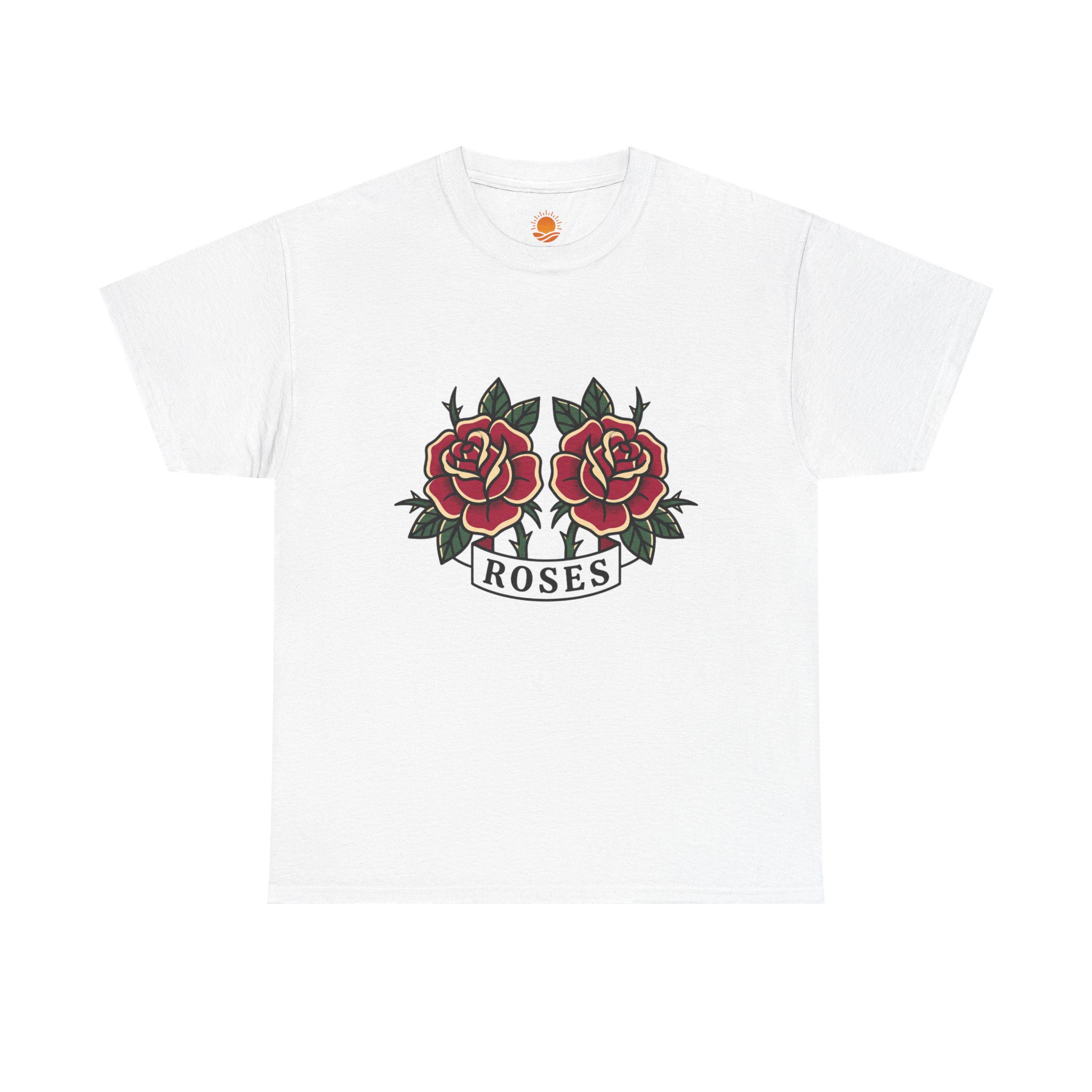 Roses Graphic Tee — Vintage Red Rose Tattoo Shirt - Image 7