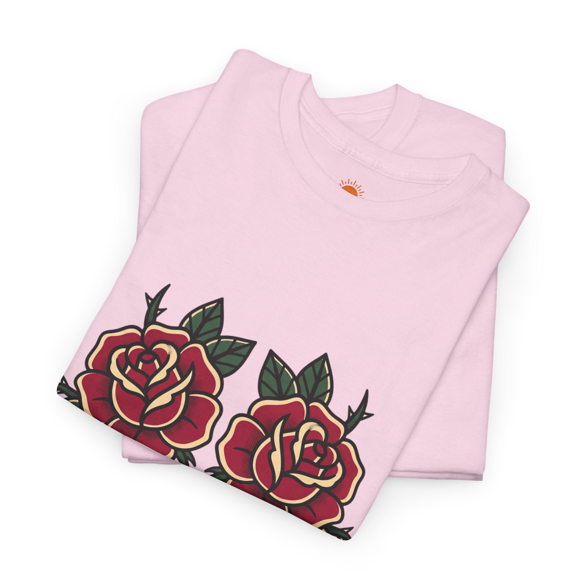 Roses Graphic Tee — Vintage Red Rose Tattoo Shirt - Image 2