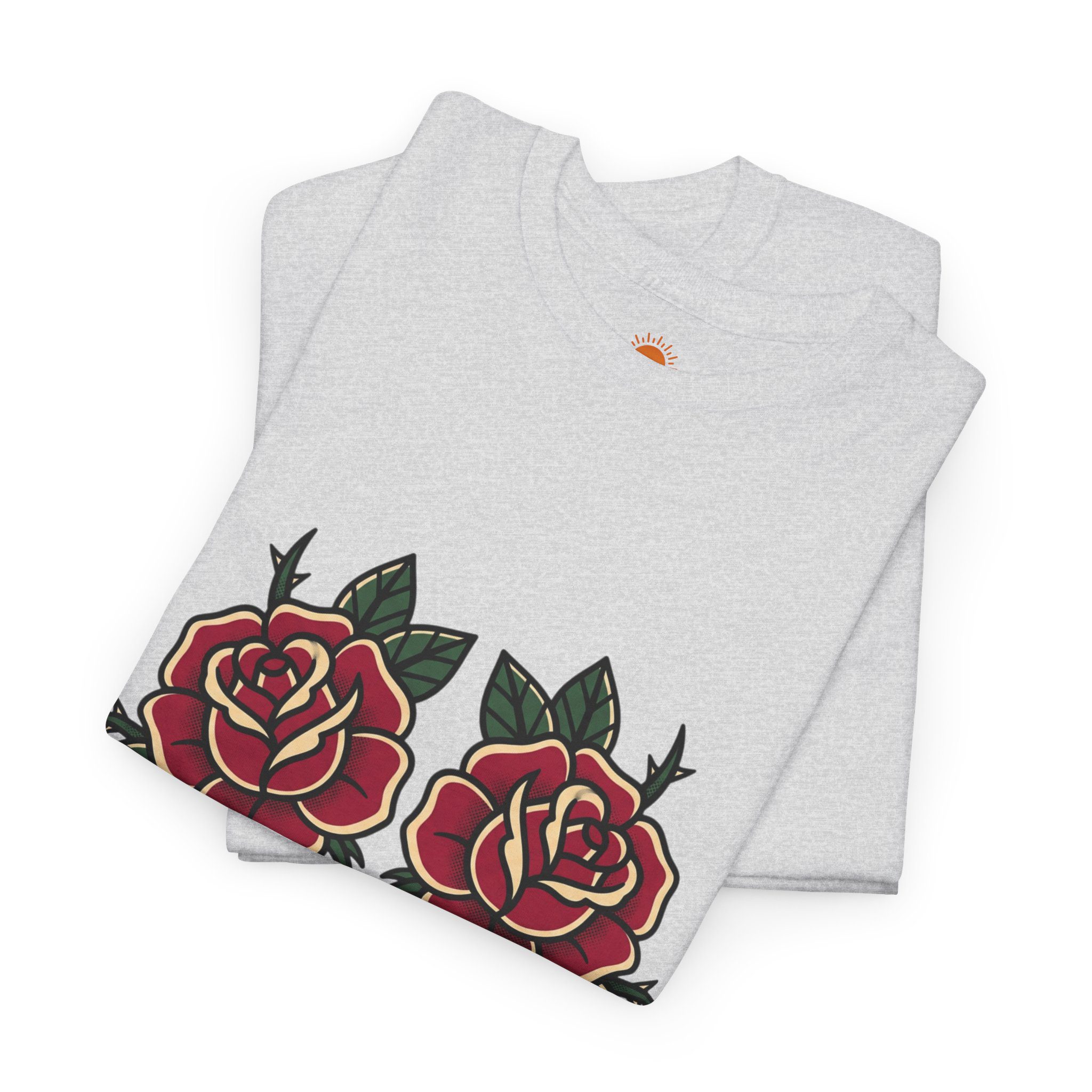 Roses Graphic Tee — Vintage Red Rose Tattoo Shirt - Image 11