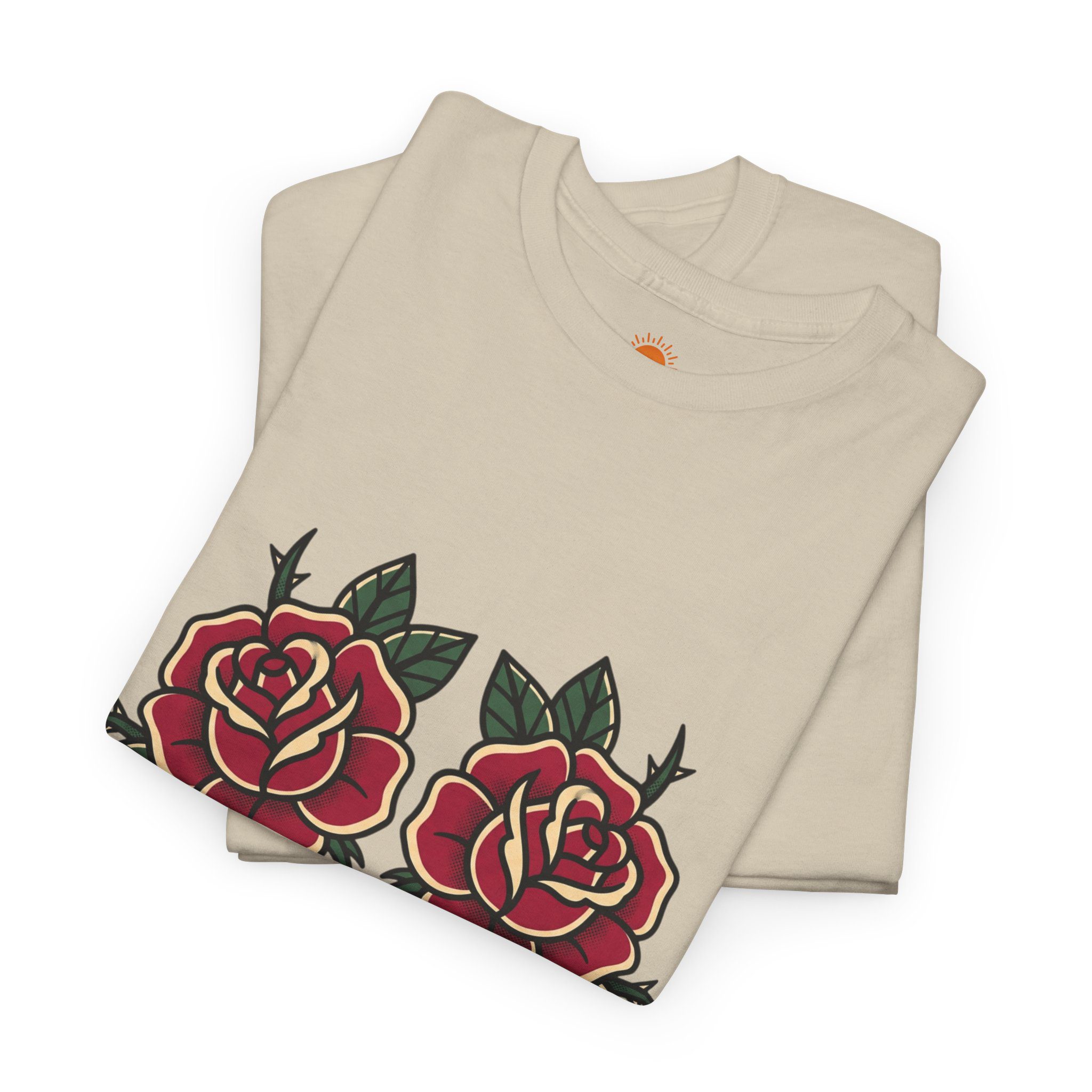 Roses Graphic Tee — Vintage Red Rose Tattoo Shirt - Image 5